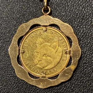 K24　クック諸島　オオヤマネコ金貨　1/25oz　ペンダントトップ　1.2g