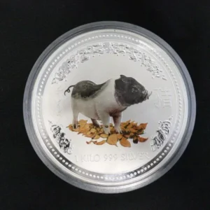 オーストラリア 30ドル カラー銀貨 1kg 999 SILVER 純銀 2007 猪