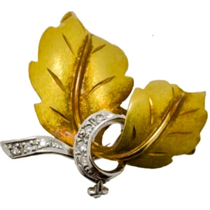 金プラチナ (K18/Pt900) コンビブローチ