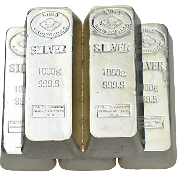 シルバー1000(Sv1000)インゴット5本まとめ 5000g