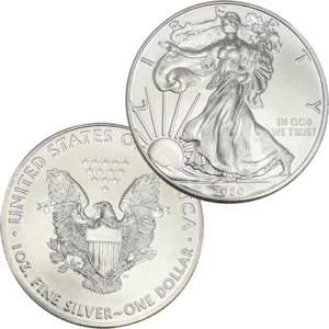 シルバー999 (Sv999)  アメリカ1ドルイーグル銀貨 2020 31g