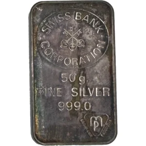 シルバー999 (Sv999) スイスバンクインゴット 50g