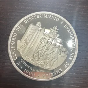 SV1000　アメリカ発見と福音化500周年記念100ペソ銀貨　155.4g