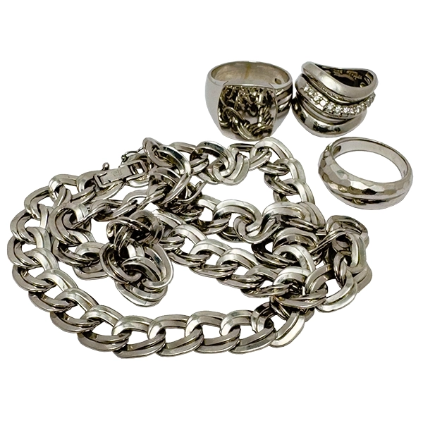 プラチナ900 (Pt900)ネックレス・リング107g