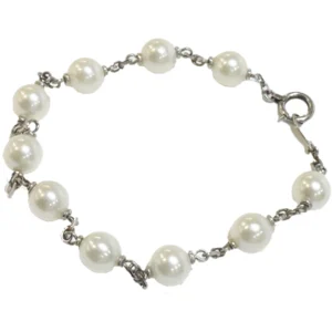 プラチナ850 (Pt850) パール付きブレスレット