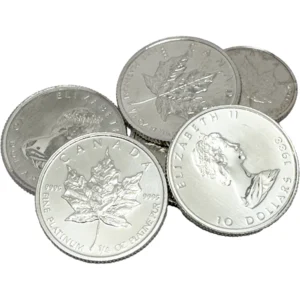 プラチナ1000 (Pt1000) メイプルリーフコイン1／４オンス 6枚まとめ