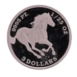 プラチナ1000 (Pt1000) ツバルホース プラチナ コイン 1/25oz