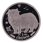 プラチナ1000 (Pt1000) マン島 キャット プラチナコイン 1/5oz 表