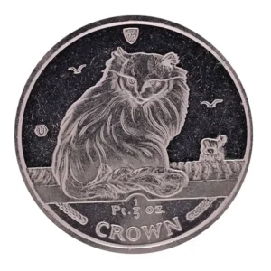 プラチナ1000 (Pt1000) マン島 キャット プラチナコイン 1/5oz 表