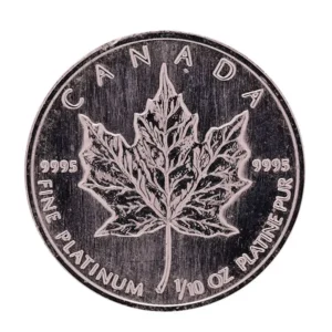 プラチナ1000 (Pt1000) メイプルリーフ プラチナ コイン 1/10oz