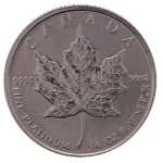 プラチナ1000 (Pt1000) メイプルリーフ プラチナ コイン 1/4oz 表