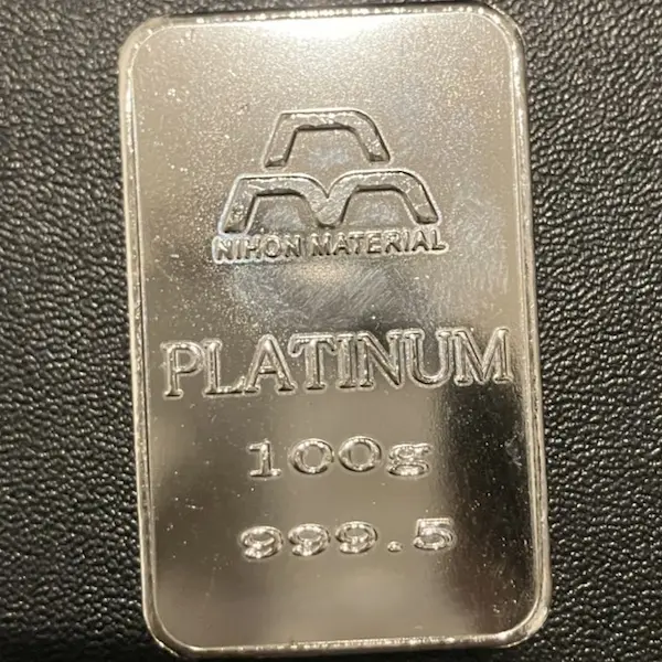 日本マテリアル　プラチナインゴット100g