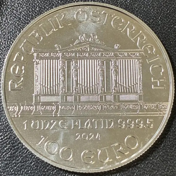 Pt1000　ウィーンハーモニープラチナ貨　1oz　31.1g