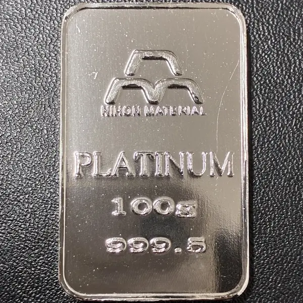 Pt1000　日本マテリアル　インゴット　100g
