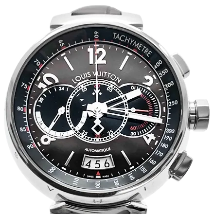 ルイ・ヴィトン タンブール クロノグラフ ヴォワイヤージュ ブラウン リミテッド Q102A SS