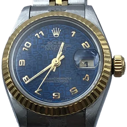 ロレックス デイトジャスト 69173 SS/YG 自動巻式 ブルー