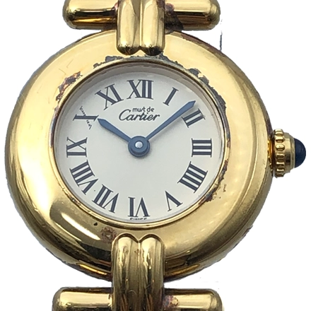 カルティエ マストコリゼ 590002 SV/革 ホワイト文字盤