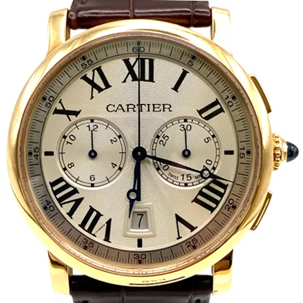 カルティエ ロトンド W1556238 K18PG/レザー アイボリー