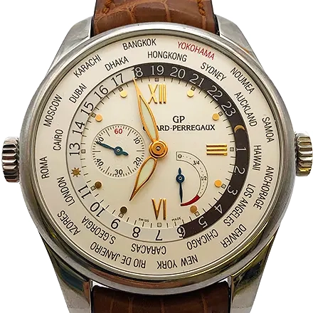 ジラール・ペルゴ パワーリザーブ 49851 SS/レザー 自動巻式 ホワイト