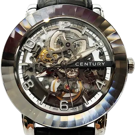 センチュリー エレガンス スケルトン SS/レザー 自動巻式 シルバー