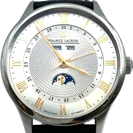 モーリス・ラクロア マスターピース トラディション ムーンフェイズ SS/レザー 自動巻式 ホワイト