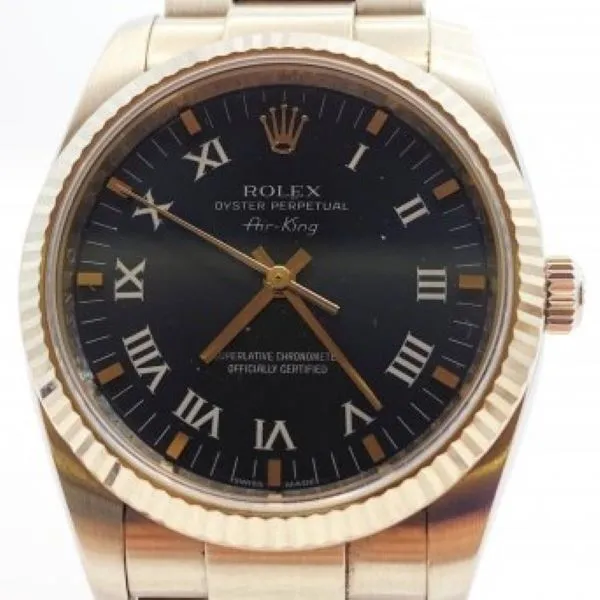 ロレックス エアキング 114234 ブラック ローマンインデックス