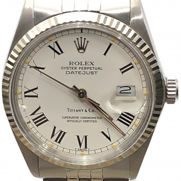 ロレックス デイトジャスト ティファニーWネーム 16014 ホワイト
