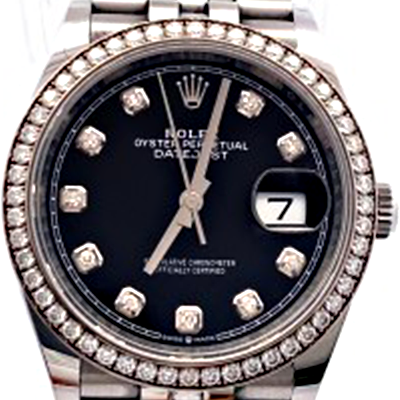 ロレックス デイトジャスト 126284RBR 10Pダイヤモンドインデックス