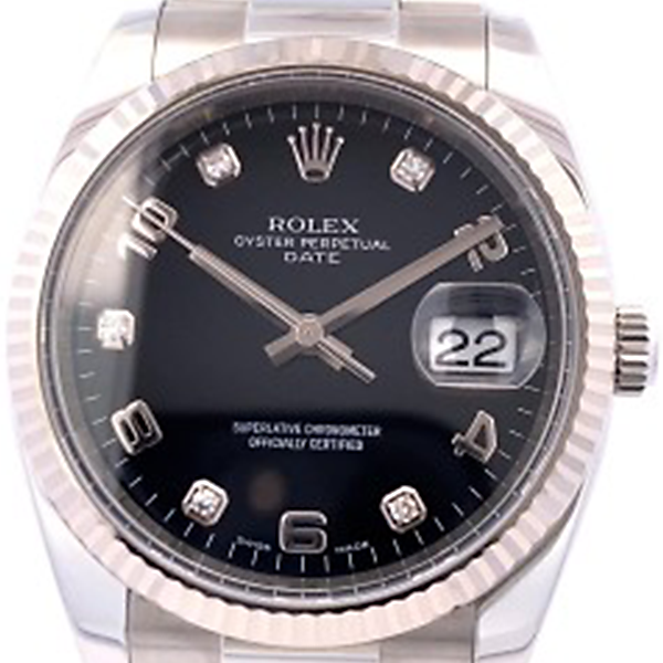 ロレックス オイスターパーペチュアルデイト 115234G ブラック