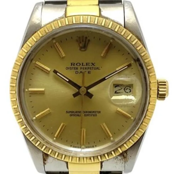 ロレックス オイスターパーペチュアルデイト 15053 ゴールド