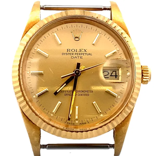 ロレックス オイスターパーペチュアルデイト 15038 ゴールド