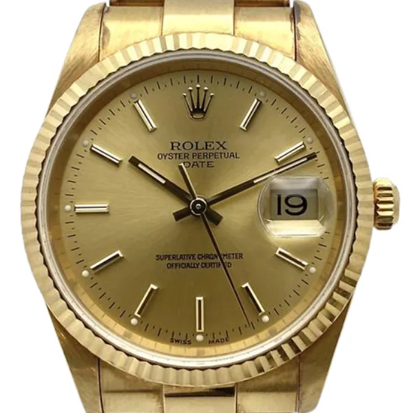 ロレックス オイスターパーペチュアルデイト 15238 ゴールド