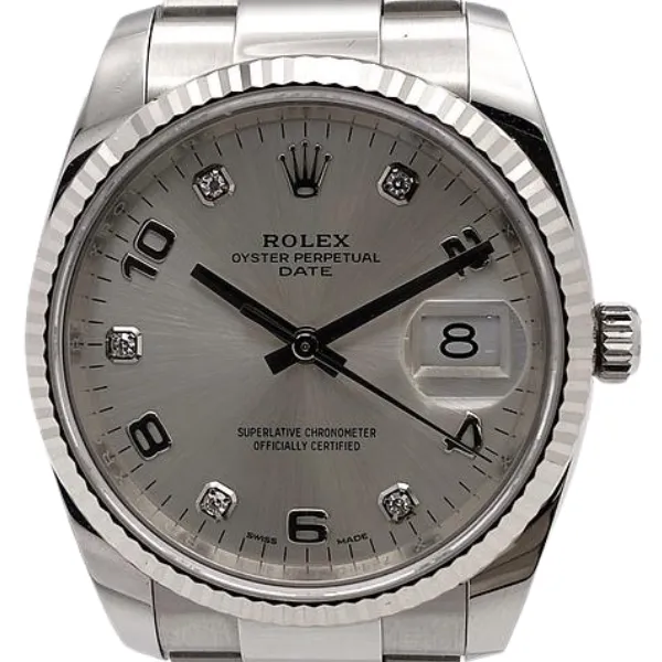ロレックス オイスターパーペチュアルデイト 115234 シルバー