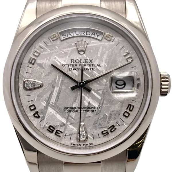 ロレックス デイデイト 118209 シルバー メテオライト