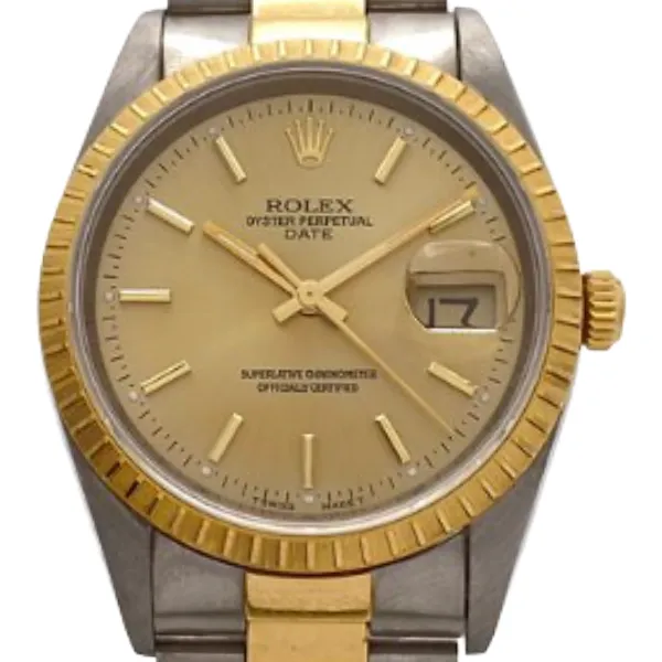 ロレックス オイスターパーペチュアルデイト 15223 ゴールド