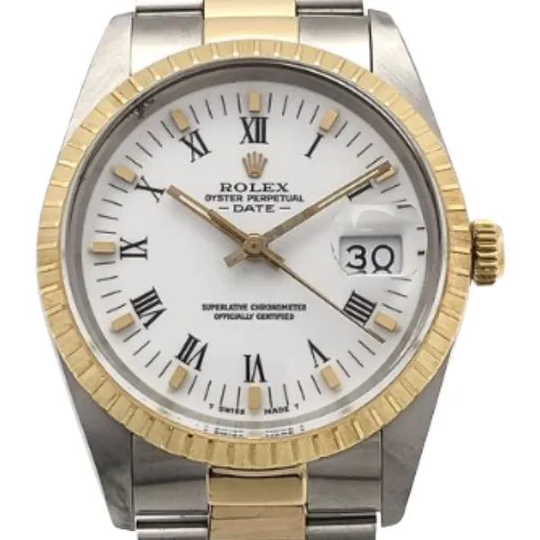 ロレックス オイスターパーペチュアルデイト 15053 ホワイト