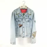 グッチ デニムジャケット ライトブルー×マルチカラー GUCCI DIY
