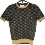 グッチ ニットTシャツ ブラック×ゴールド