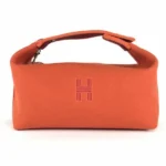 エルメス ブリッドアブラックPM キャンバス オレンジ