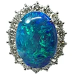 Pt/Pm900 ブラックオパール ダイヤ リング 13.93ct