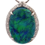 Pt/Pm900 ブラックオパール ダイヤ ネックレス/ペンダントトップ 13.64ct