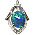 Pt/Pm900 オパール ダイヤ ネックレス/ペンダントトップ 6.38ct