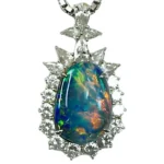 Pt/Pm900 オパール ダイヤ ネックレス/ペンダントトップ 5.87ct