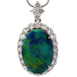 Pt/Pm900 ブラックオパール ダイヤ ネックレス/ペンダントトップ 6.31ct