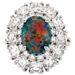 Pt900 ブラックオパール ダイヤ リング 3.63ct