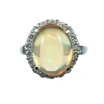 Pt・Pm900 ファイヤーオパール・ダイヤモンド リング 6.43ct