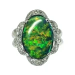 PT ブラックオパール・ダイヤモンド リング 7.37ct