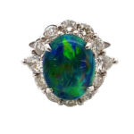 Pt・Pm900 ブラックオパール・ダイヤ 3.06・D1.40ct